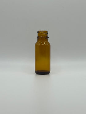 1/2oz (15ml) 18-400 Amber Glass Boston Round Bottle (CS/24) (240 Bottles)