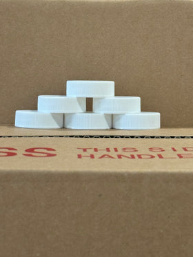 ($0.25/each) 33-400 White Polypropylene Cap - PTFE Liner CS/800