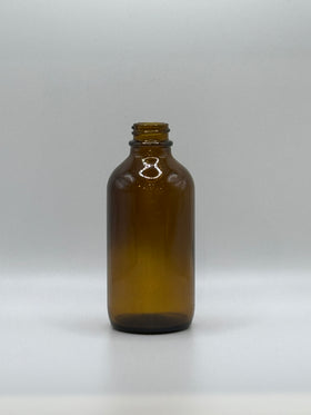 4oz (120ml) 2 PACKS OF 128 - $1.12/Each - (256 BOTTLES) Amber Glass Boston Round (CS/128)