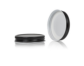 ($0.65/Each) - 58-400 Black Metal Plastisol-Lined Cap (CS/600)