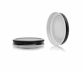 240 LIDS - ($0.81/Each) - 70-400 Black Metal Plastisol-Lined Cap