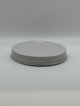120 LIDS - ($1.46/Each) - 89-400 White Metal Plastisol-Lined Cap