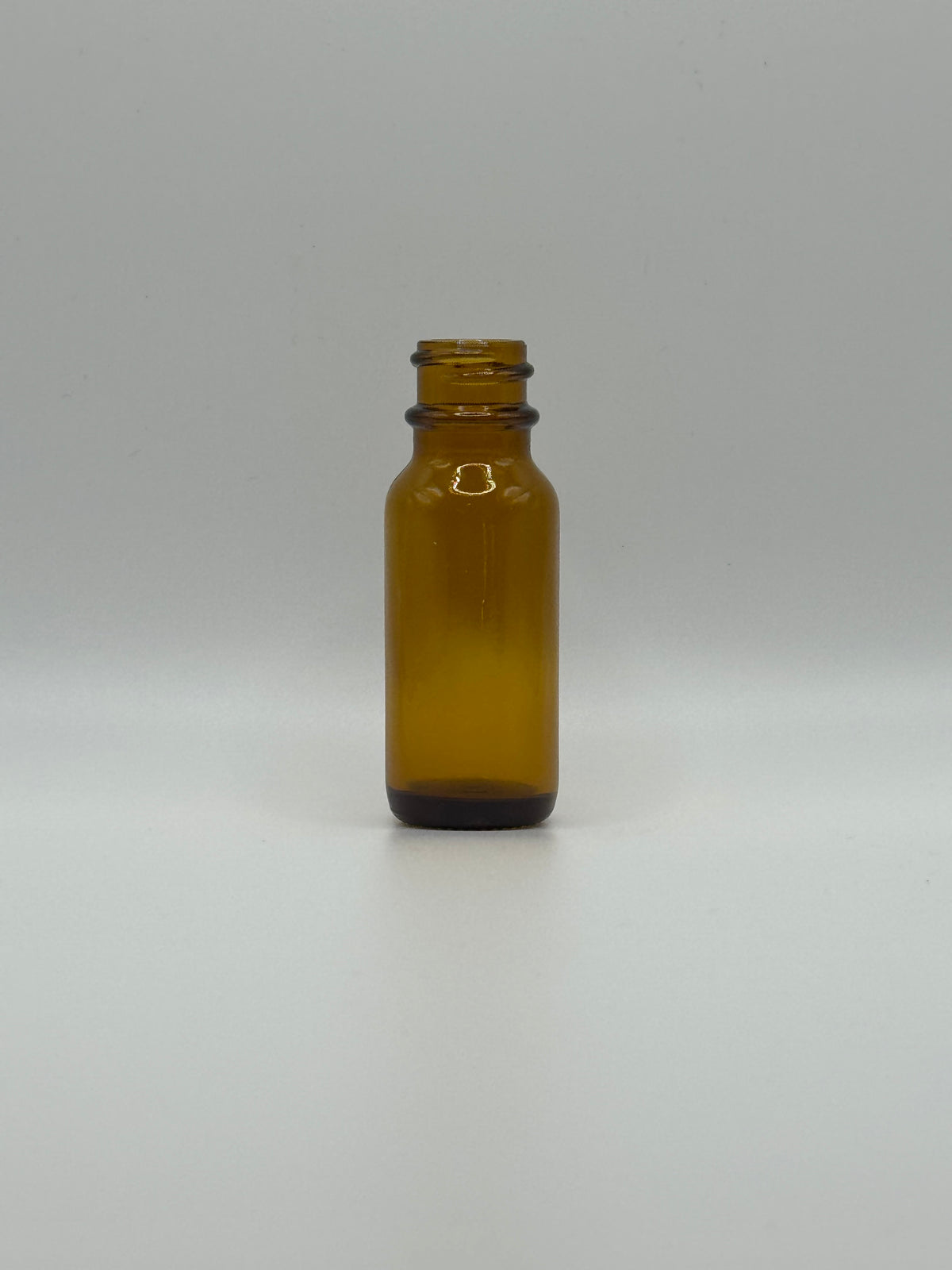 1/2oz (15ml) 18-400 Amber Glass Boston Round Bottle (CS/24) (240 Bottles)