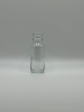 1/2oz (15ml) 18-400 Clear Glass Boston Round Bottle (CS/24) (240 Bottles)