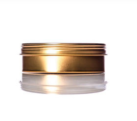 Contenants métalliques à couvercle vissable doré 4oz (paquet de 100)