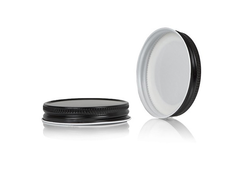 ($0.50/Each) - 58-400 Black Metal Plastisol-Lined Cap (CS/600)