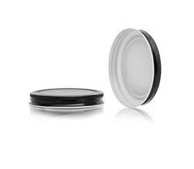 ($0.60/Each) - 70-400 Black Metal Plastisol-Lined Cap (CS/600)