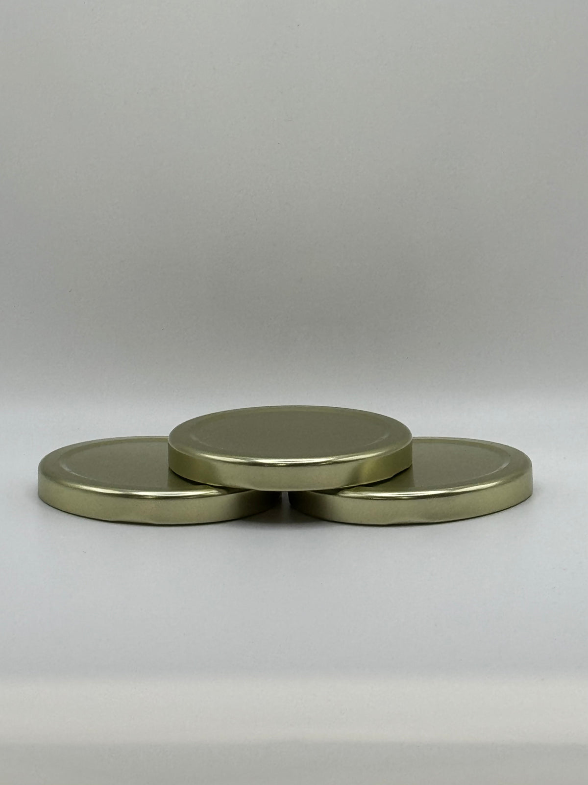 240 LIDS - ($0.41/Each) - 70mm T/O (LUG) Gold Metal Plastisol-Lined Cap