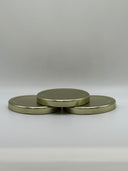 240 LIDS - ($0.41/Each) - 70mm T/O (LUG) Gold Metal Plastisol-Lined Cap