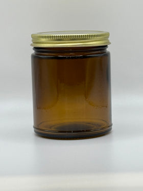 BUNDLE! 9oz Amber Jars & Gold Lids