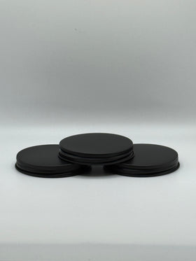 240 LIDS - ($0.81/Each) - 70-400 MATTE Black Metal Un-Lined Cap